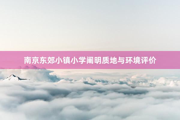 南京东郊小镇小学阐明质地与环境评价